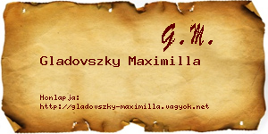 Gladovszky Maximilla névjegykártya